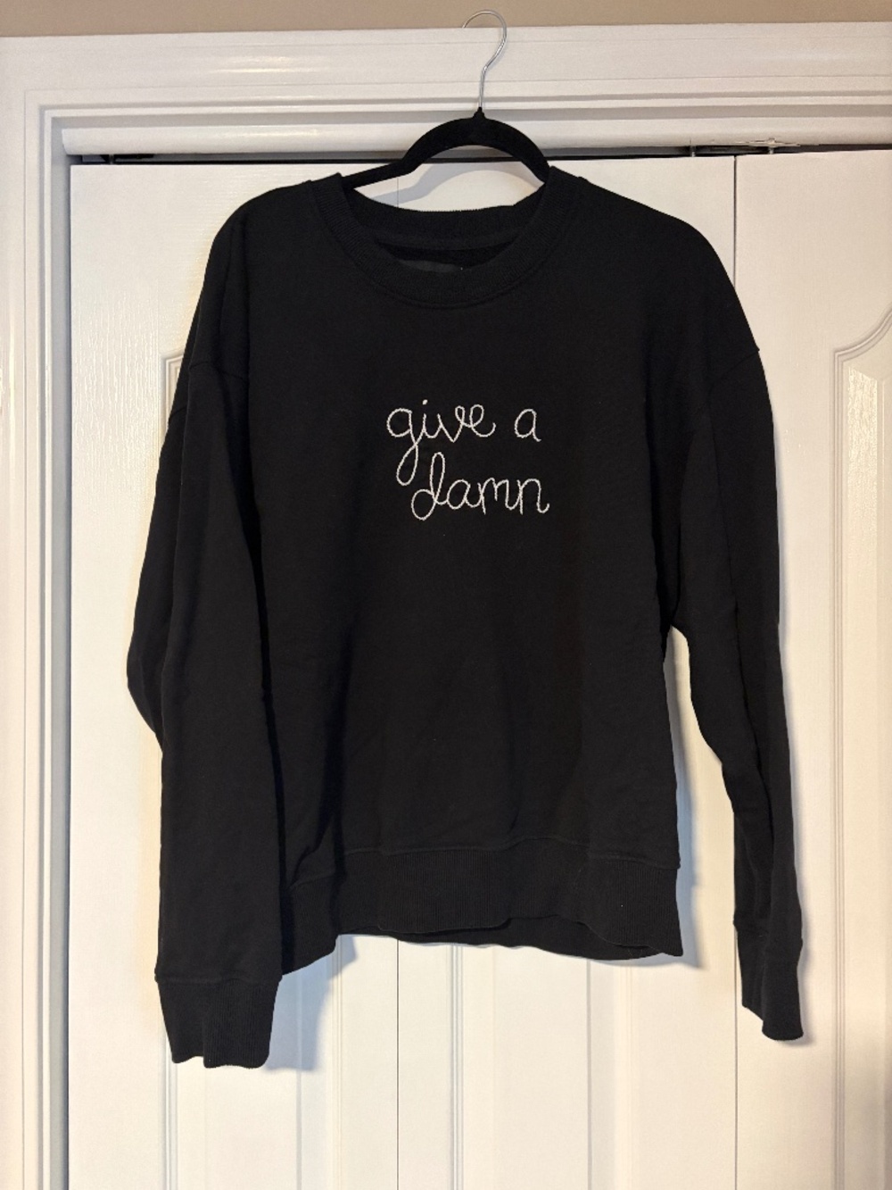 Lingua Franca Give A Damn Crewneck Sweatshirt - XL